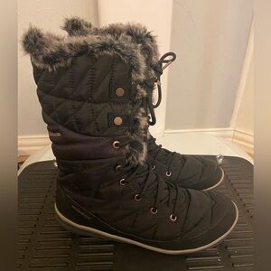 COLUMBIA WOMEN'S HEAVENLY OMNI-HEAT SNOW BOOTS Black sz 10.5 Original Price $140